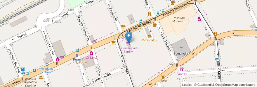 Mapa de ubicacion de Supermercado Family, Caballito en Argentinië, Ciudad Autónoma De Buenos Aires, Comuna 7, Buenos Aires, Comuna 6.