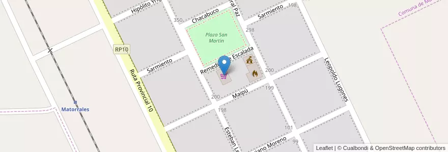 Mapa de ubicacion de Supermercado Gasparotto en 아르헨티나, Córdoba, Departamento Río Segundo, Pedanía Matorrales, Comuna De Matorrales, Matorrales.