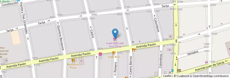 Mapa de ubicacion de Supermercado Hua Long, Boedo en Argentina, Ciudad Autónoma De Buenos Aires, Comuna 5, Buenos Aires.