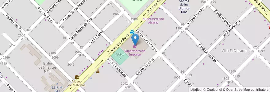 Mapa de ubicacion de Supermercado Impulso en Arjantin, Chaco, Departamento San Fernando, Resistencia, Resistencia.