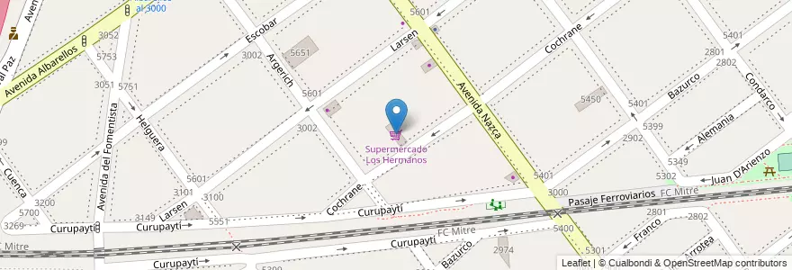 Mapa de ubicacion de Supermercado Los Hermanos, Villa Pueyrredon en Argentina, Ciudad Autónoma De Buenos Aires, Comuna 12, Buenos Aires.