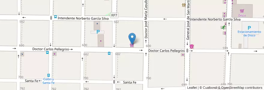 Mapa de ubicacion de Supermercado Luna en 아르헨티나, 부에노스아이레스주, Partido De Morón, Morón.