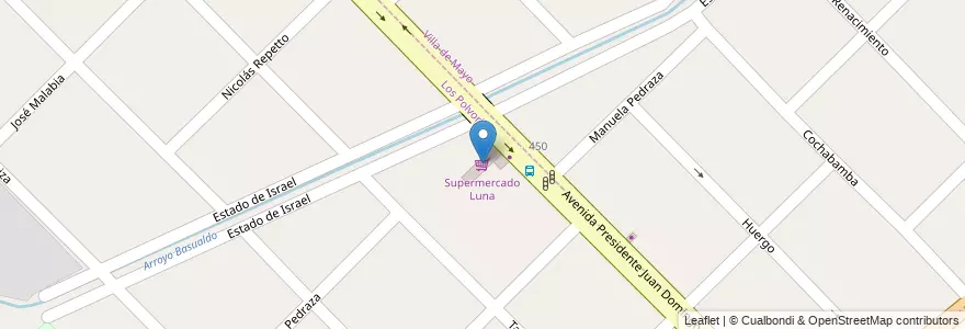 Mapa de ubicacion de Supermercado Luna en Аргентина, Буэнос-Айрес, Partido De Malvinas Argentinas, Los Polvorines.