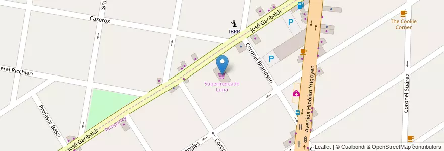 Mapa de ubicacion de Supermercado Luna en Argentine, Province De Buenos Aires, Partido De Lomas De Zamora, Temperley.