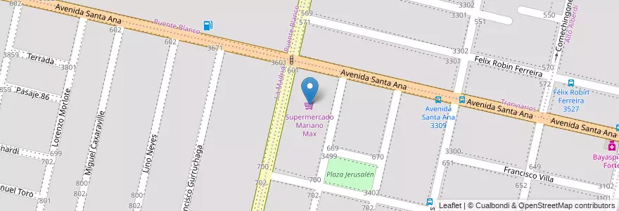 Mapa de ubicacion de Supermercado Mariano Max en 阿根廷, Córdoba, Departamento Capital, Pedanía Capital, Córdoba, Municipio De Córdoba.