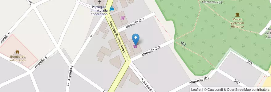 Mapa de ubicacion de Supermercado Marina en Arjantin, Buenos Aires, Partido De Villa Gesell.