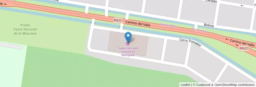 Mapa de ubicacion de Supermercado mayorista Multipack en الأرجنتين, ريو نيغرو, General Roca, Departamento General Roca.