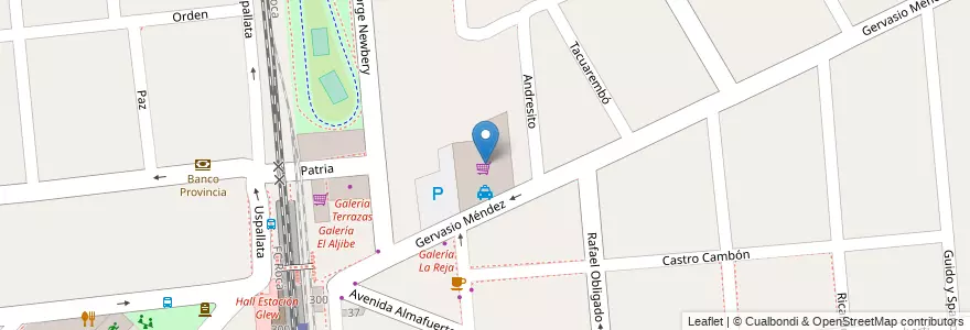 Mapa de ubicacion de Supermercado Mega en Arjantin, Buenos Aires, Partido De Almirante Brown, Glew.