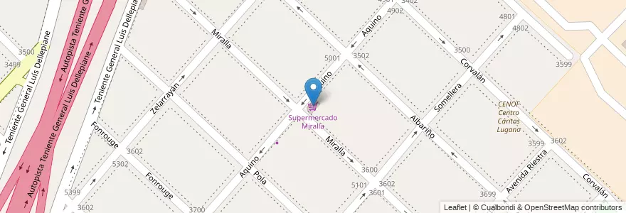 Mapa de ubicacion de Supermercado Miralla, Villa Lugano en Argentinien, Ciudad Autónoma De Buenos Aires, Buenos Aires, Comuna 8.