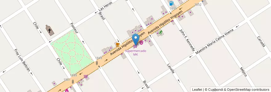 Mapa de ubicacion de Supermercado MK en 阿根廷, 布宜诺斯艾利斯省, Partido De Tigre, El Talar.