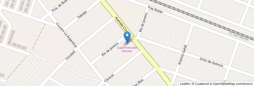 Mapa de ubicacion de Supermercado Mundo en Arjantin, Buenos Aires, Partido De José C. Paz.