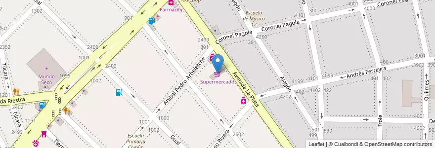 Mapa de ubicacion de Supermercado, Nueva Pompeya en Argentinië, Ciudad Autónoma De Buenos Aires, Comuna 4, Buenos Aires.