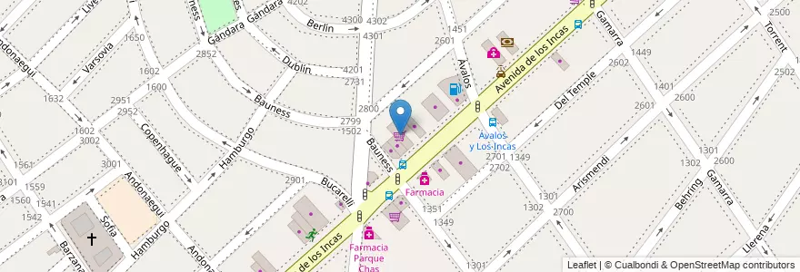 Mapa de ubicacion de Supermercado OBA, Parque Chas en آرژانتین, Ciudad Autónoma De Buenos Aires, Buenos Aires, Comuna 15.