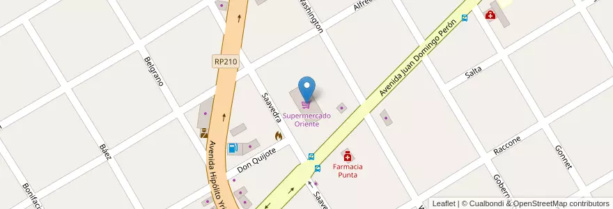 Mapa de ubicacion de Supermercado Oriente en Argentina, Buenos Aires, Partido De San Vicente.