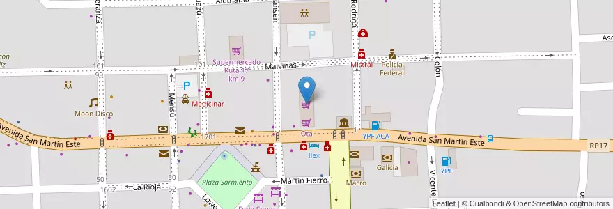 Mapa de ubicacion de Supermercado OTA en آرژانتین, Misiones, Departamento Eldorado, Municipio De Eldorado, Eldorado.