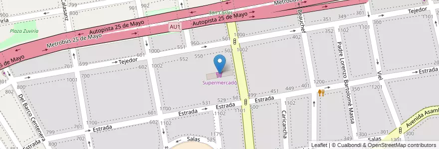 Mapa de ubicacion de Supermercado, Parque Chacabuco en آرژانتین, Ciudad Autónoma De Buenos Aires, Buenos Aires.