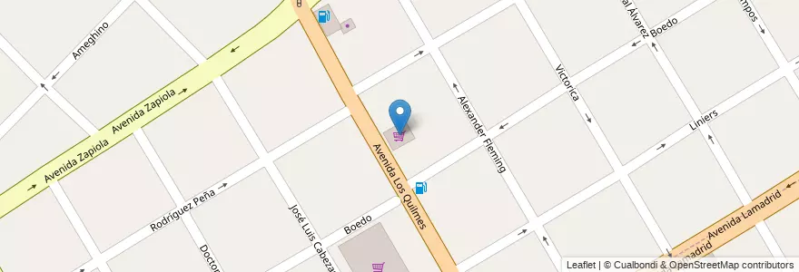 Mapa de ubicacion de Supermercado Quilmes en アルゼンチン, ブエノスアイレス州, Partido De Quilmes, Bernal.