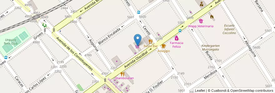 Mapa de ubicacion de Supermercado Sabrina, Villa Urquiza en Аргентина, Буэнос-Айрес, Comuna 12, Буэнос-Айрес.