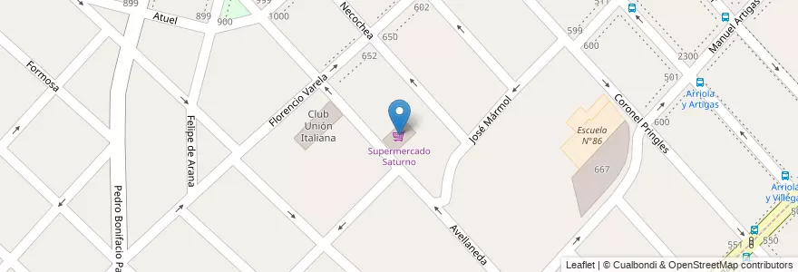 Mapa de ubicacion de Supermercado Saturno en Argentina, Provincia Di Buenos Aires, Partido De La Matanza, Ramos Mejía.