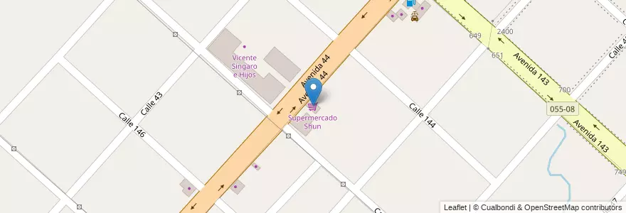 Mapa de ubicacion de Supermercado Shun, San Carlos en 阿根廷, 布宜诺斯艾利斯省, Partido De La Plata, San Carlos.