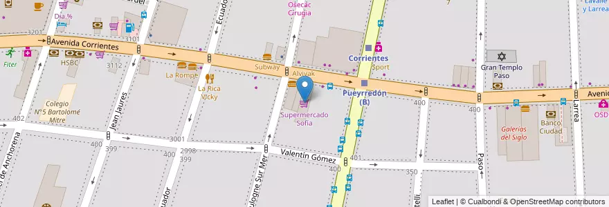 Mapa de ubicacion de Supermercado Sofía, Balvanera en 아르헨티나, Ciudad Autónoma De Buenos Aires, Comuna 3, 부에노스아이레스.