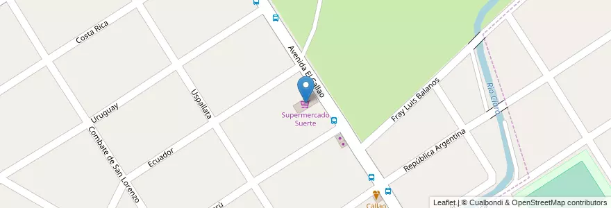 Mapa de ubicacion de Supermercado Suerte en Argentinië, Buenos Aires, Partido De Malvinas Argentinas, Grand Bourg, Tierras Altas.