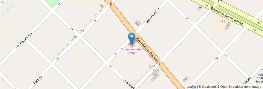 Mapa de ubicacion de Supermercado Tendy en الأرجنتين, بوينس آيرس, Partido De Quilmes, Bernal.