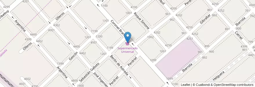 Mapa de ubicacion de Supermercado Universal en Argentinië, Buenos Aires, Partido De La Matanza, La Tablada.
