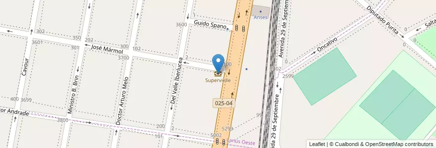Mapa de ubicacion de Supervielle en Arjantin, Buenos Aires, Partido De Lanús, Remedios De Escalada, Lanús Oeste.