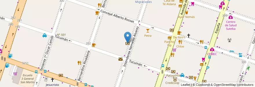 Mapa de ubicacion de Supervielle en Arjantin, Buenos Aires, Partido De Moreno, Moreno.