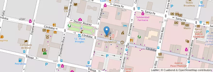 Mapa de ubicacion de Supervielle en Аргентина, Санта-Фе, Departamento Rosario, Municipio De Rosario, Росарио.