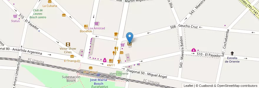 Mapa de ubicacion de Supervielle en 아르헨티나, 부에노스아이레스주, Partido De Tres De Febrero, Villa Bosch.