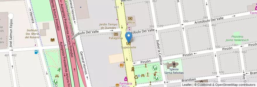 Mapa de ubicacion de Supervielle, Barracas en アルゼンチン, Ciudad Autónoma De Buenos Aires, Comuna 4, ブエノスアイレス.