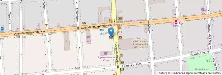 Mapa de ubicacion de Supervielle, Boedo en 阿根廷, Ciudad Autónoma De Buenos Aires, Comuna 5, 布宜诺斯艾利斯.