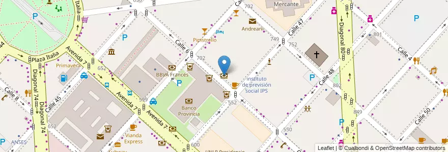 Mapa de ubicacion de Supervielle, Casco Urbano en Arjantin, Buenos Aires, Partido De La Plata, La Plata.