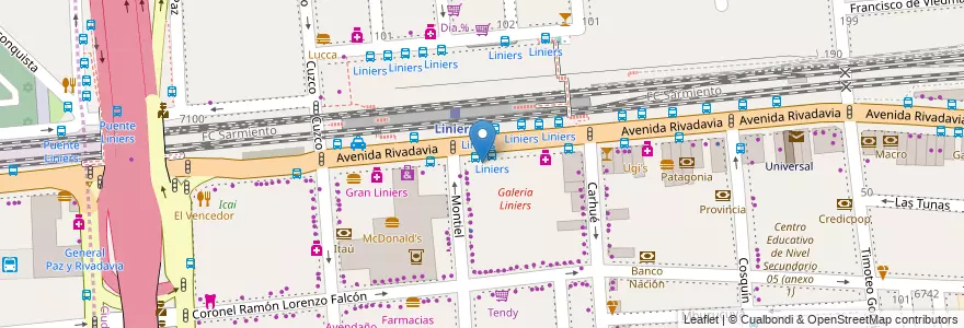 Mapa de ubicacion de Supervielle, Liniers en 아르헨티나, Ciudad Autónoma De Buenos Aires, Comuna 9, 부에노스아이레스.