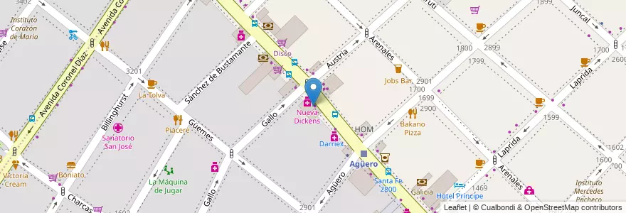 Mapa de ubicacion de Supervielle, Recoleta en آرژانتین, Ciudad Autónoma De Buenos Aires, Comuna 2, Buenos Aires.