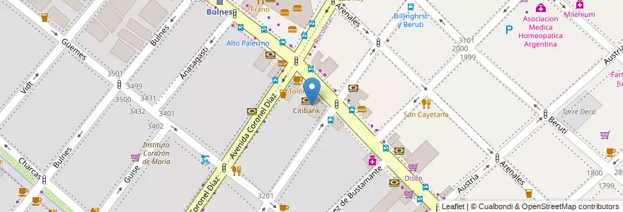 Mapa de ubicacion de Supervielle, Recoleta en الأرجنتين, Ciudad Autónoma De Buenos Aires, Comuna 2, Buenos Aires.