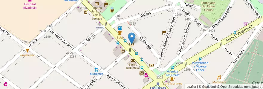Mapa de ubicacion de Supervielle, Recoleta en Argentinië, Ciudad Autónoma De Buenos Aires, Comuna 2, Buenos Aires.