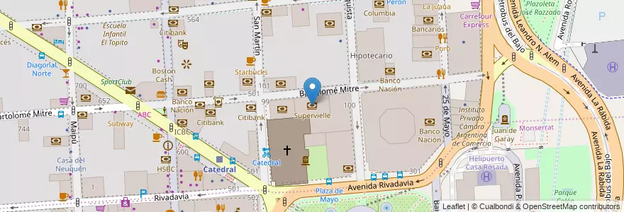 Mapa de ubicacion de Supervielle, San Nicolas en Argentina, Ciudad Autónoma De Buenos Aires, Comuna 1, Buenos Aires.