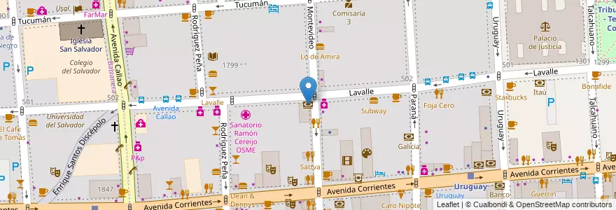 Mapa de ubicacion de Supervielle, San Nicolas en アルゼンチン, Ciudad Autónoma De Buenos Aires, Comuna 1, ブエノスアイレス.