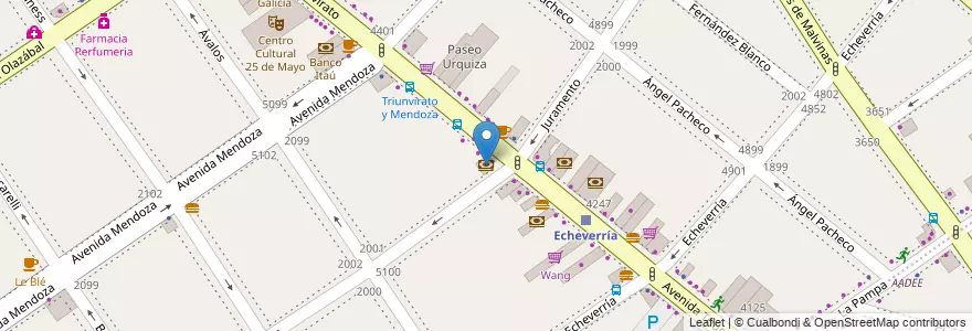 Mapa de ubicacion de Supervielle, Villa Urquiza en 아르헨티나, Ciudad Autónoma De Buenos Aires, Comuna 12, 부에노스아이레스.