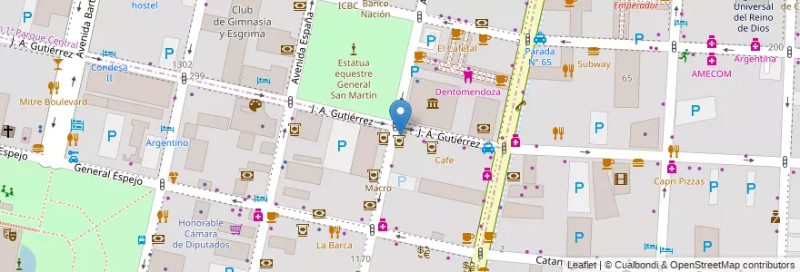 Mapa de ubicacion de Superville en Argentina, Cile, Mendoza, Departamento Capital, Ciudad De Mendoza.