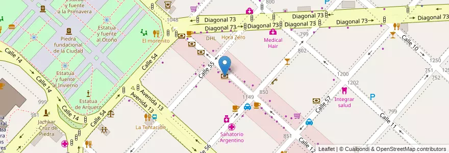 Mapa de ubicacion de Supervillie, Casco Urbano en 阿根廷, 布宜诺斯艾利斯省, Partido De La Plata, La Plata.