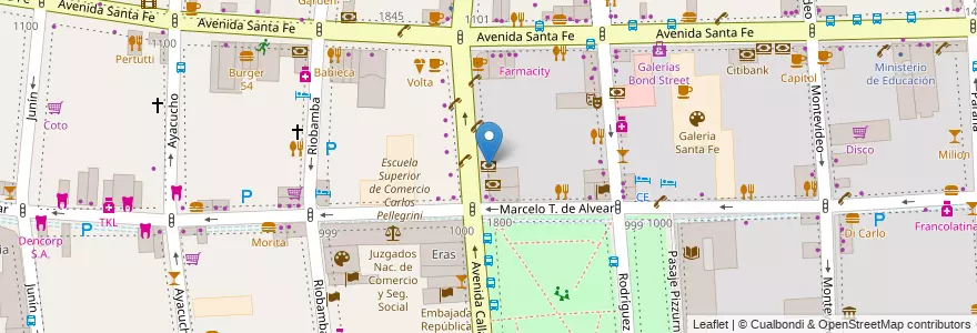 Mapa de ubicacion de Supervillie, Recoleta en 아르헨티나, Ciudad Autónoma De Buenos Aires, Comuna 2, 부에노스아이레스.