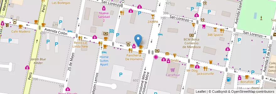 Mapa de ubicacion de Supervillie en Argentine, Chili, Mendoza, Departamento Capital, Sección 2ª Barrio Cívico, Ciudad De Mendoza.