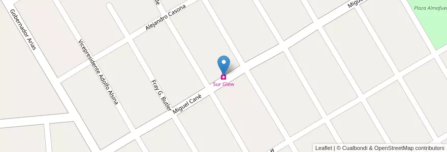 Mapa de ubicacion de Sur Glew en Arjantin, Buenos Aires, Partido De Almirante Brown, Glew.