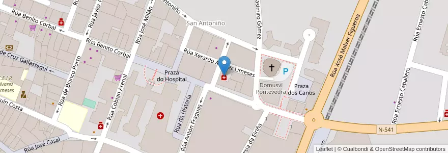 Mapa de ubicacion de Susana Bamonde de Espona en Испания, Галисия, Понтеведра, Pontevedra, Понтеведра.