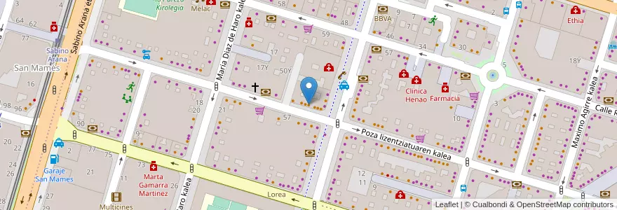 Mapa de ubicacion de Sushi Artist en 西班牙, 巴斯克, 比斯开, Bilboaldea, 毕尔巴鄂.