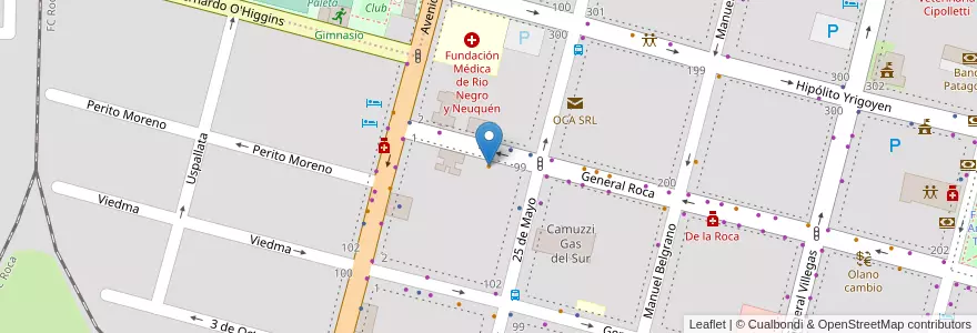 Mapa de ubicacion de Sushi Bike en آرژانتین, شیلی, استان ریو نگرو، آرژانتین, Cipolletti, Departamento General Roca.
